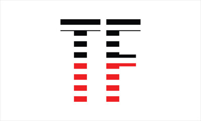 TF three initial letter iconic line negative space minimal logo design vector template. monogram, abstract, wordmark, business, typography, minimalist, brand, company, flat, modern, unique, simple