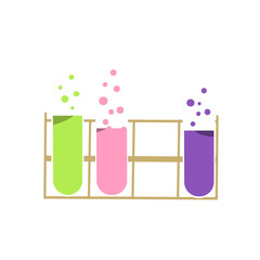 Chemical reaction tubes illustration