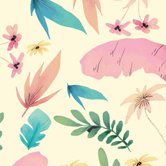 Lovely set of watercolor floral elements