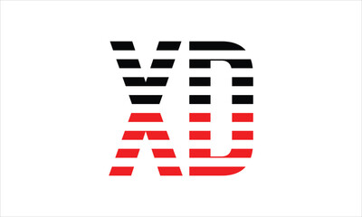 XD three initial letter iconic line negative space minimal logo design vector template. monogram, abstract, wordmark, business, typography, minimalist, brand, company, flat, modern, unique, simple