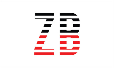 ZB three initial letter iconic line negative space minimal logo design vector template. monogram, abstract, wordmark, business, typography, minimalist, brand, company, flat, modern, unique, simple