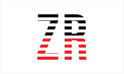 ZR three initial letter iconic line negative space minimal logo design vector template. monogram, abstract, wordmark, business, typography, minimalist, brand, company, flat, modern, unique, simple