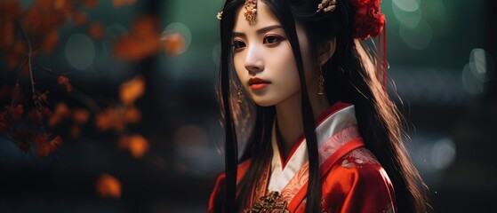 Gorgeous Asian woman strikes a cosplay pose with flair. Ai Generated - obrazy, fototapety, plakaty
