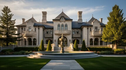 estate private mansion building illustration architecture design, opulence grandeur, property residence estate private mansion building