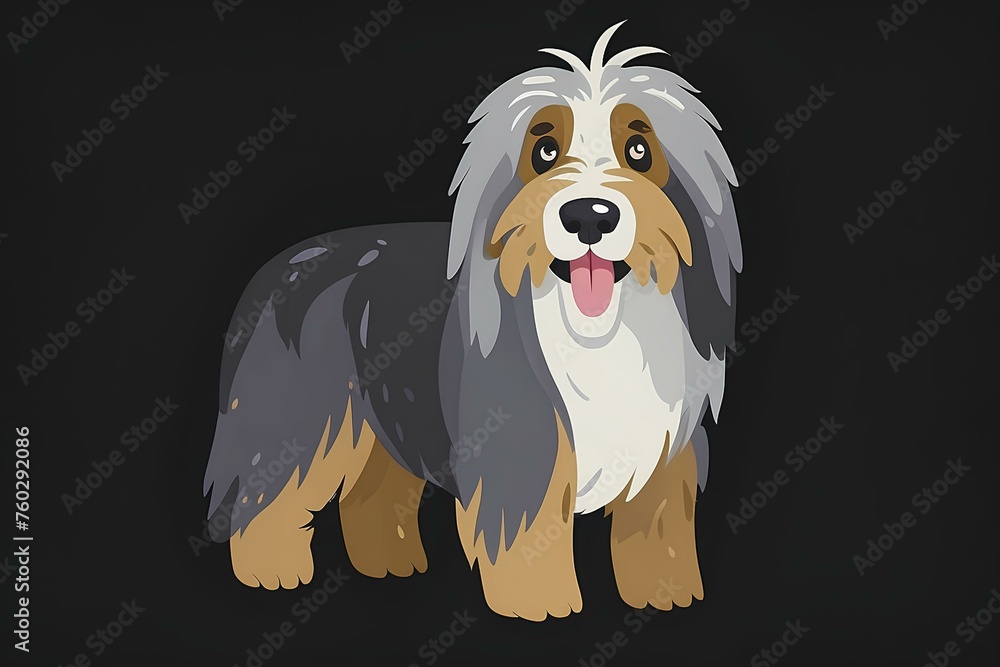 Wall mural illustration of a Bearded collie