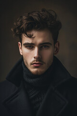 Fototapeta premium A handsome man in dark academic style