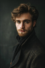 Obraz premium A handsome man in dark academic style