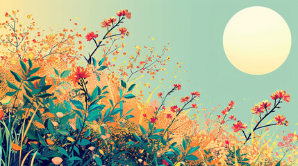 Spring equinox background. Graphic illustration for text
