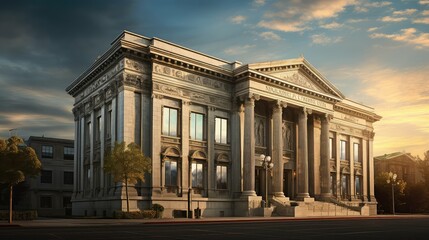 Obraz premium architecture business museum building illustration design culture, entrepreneurship finance, marketing leadership architecture business museum building