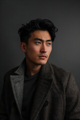 Obraz premium A handsome man in dark academic style