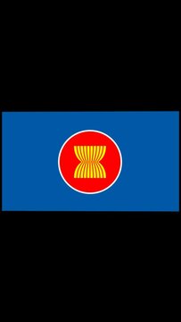 [縦動画] ASEANの旗が回転します。背景はアルファチャンネル(透明)です。