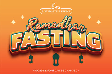 Ramadhan fasting editable text effect
