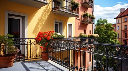 urban balcony townhouse building illustration city modern, view outdoor, space living urban balcony townhouse building