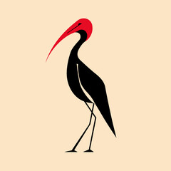Naklejka premium Ibis Bird Logo Design