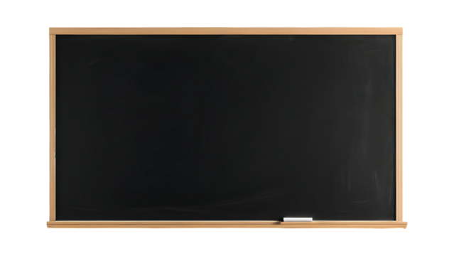 Blank blackboard isolated on PNG transparent background
