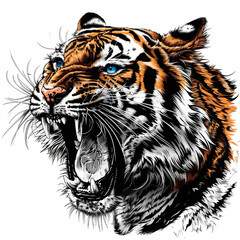 head of tiger illustration