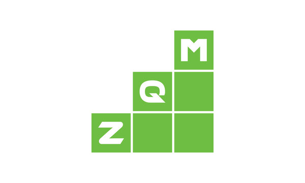 ZQM initial letter financial logo design vector template. economics, growth, meter, range, profit, loan, graph, finance, benefits, economic, increase, arrow up, grade, grew up, topper, company, scale