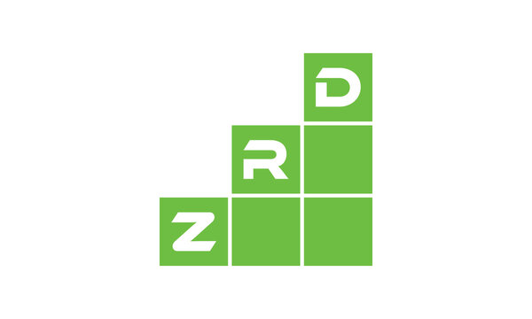 ZRD initial letter financial logo design vector template. economics, growth, meter, range, profit, loan, graph, finance, benefits, economic, increase, arrow up, grade, grew up, topper, company, scale