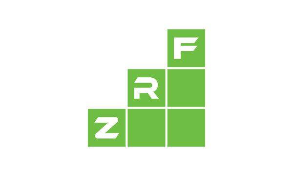 ZRF initial letter financial logo design vector template. economics, growth, meter, range, profit, loan, graph, finance, benefits, economic, increase, arrow up, grade, grew up, topper, company, scale