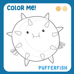 Coloring worksheet page. Educational printable coloring worksheet. Vector illustration.