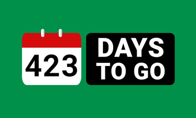 423 days to go last countdown. four hundred and twenty three days go sale price offer promo deal timer, 423 days only