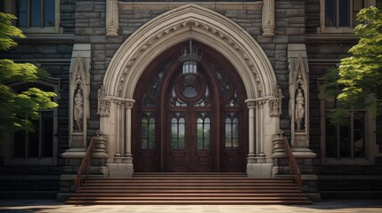 Fototapeta premium technology research library building illustration innovation learning, information archives, archives archives technology research library building