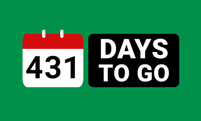 431 days to go last countdown. four hundred thirty one days go sale price offer promo deal timer, 431 days only