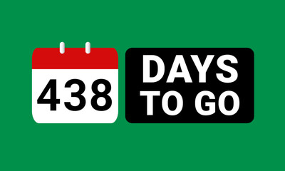 438 days to go last countdown. four hundred thirty eight days go sale price offer promo deal timer, 438 days only