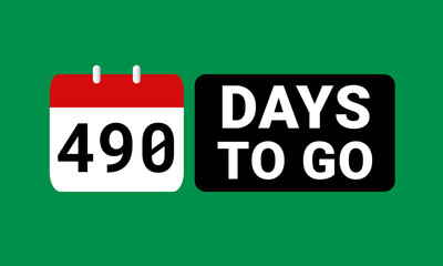 490 days to go last countdown. four hundred and ninety days go sale price offer promo deal timer, 490 days only
