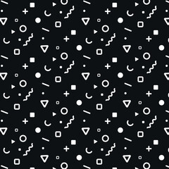 Web Monochrome geometric shapes in hipster style.Flat vector texture of geometric shapes.