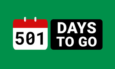 501 days to go last countdown. five hundred and five hundred and one days go sale price offer promo deal timer, 501 days only