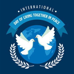 Fototapeta na wymiar international day of living together in peace vector illustration design