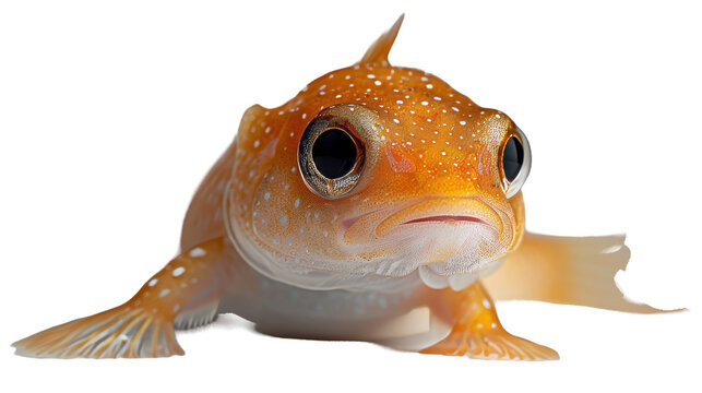 Vivid image of an orange spotted frog with engaging eyes and fine details of its amphibian skin texture