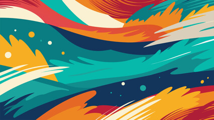 abstract vector background with dynamic elements, strokes and splashes.