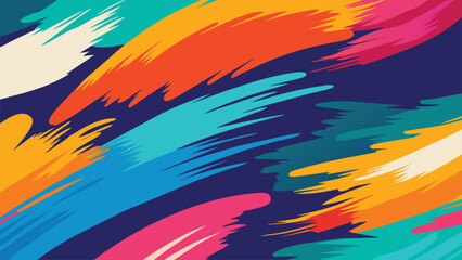 Abstract seamless pattern with brushstrokes. Colorful background. Vector illustration.