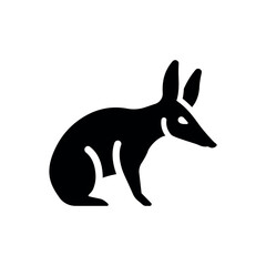 aardvark animal black logo icon design