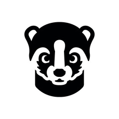 Snow leopard head black and white vector portrait design