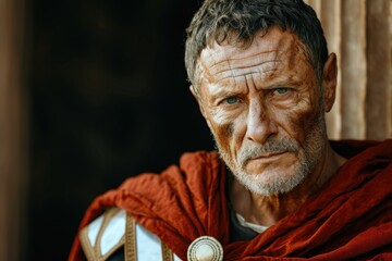 Gaius Julius Caesar: roman general, statesman, and iconic historical figure ancient history military prowess, political acumen, and a complex rise to power. - obrazy, fototapety, plakaty