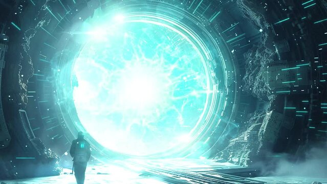dimensional revelation otherworldly entity appears. seamless looping overlay 4k virtual video animation background