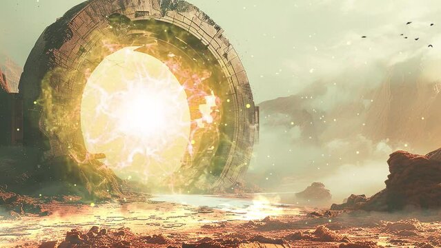 exoplanetary outpost exploration interdimensional. seamless looping overlay 4k virtual video animation background