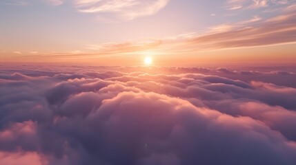 Beautiful sunrise, cloudy sky - obrazy, fototapety, plakaty