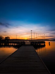 Zachód słońca na jeziorem Ukiel w Olsztynie