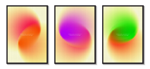 Fototapeta premium Circle gradient with overlapping blurred abstract mosaic pattern graphic background.
