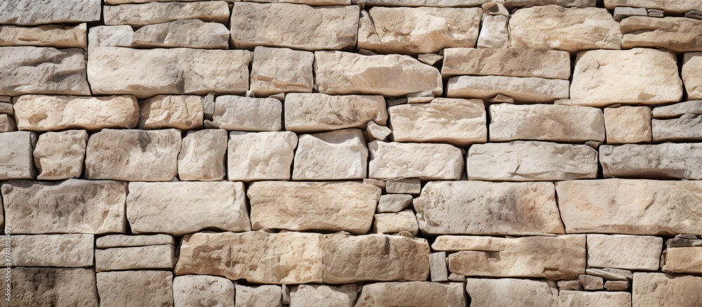 Poster intricate stone wall texture with rustic brown pattern and weathered surface