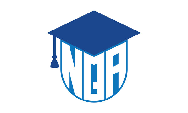 NQA initial letter academic logo design vector template. school college logo, university logo, graduation cap logo, institute logo, educational logo, library logo, teaching logo, book shop, varsity	