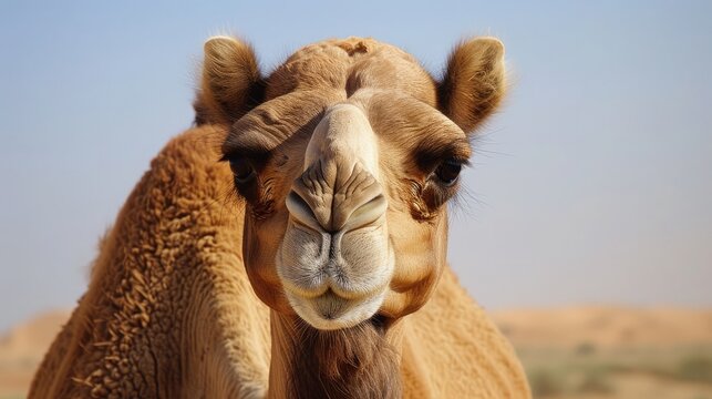 The image depicts a camel. The camel refers to the male of the camel. While a female camel is called a female camel.