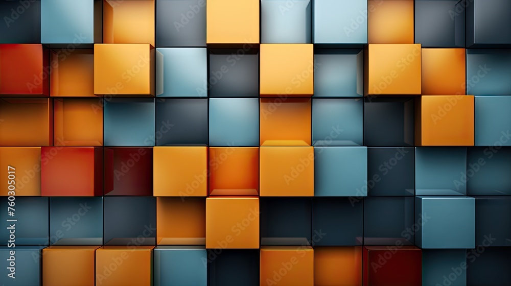 Poster dynamic 3d abstract background with vibrant cubes and geometric shapes