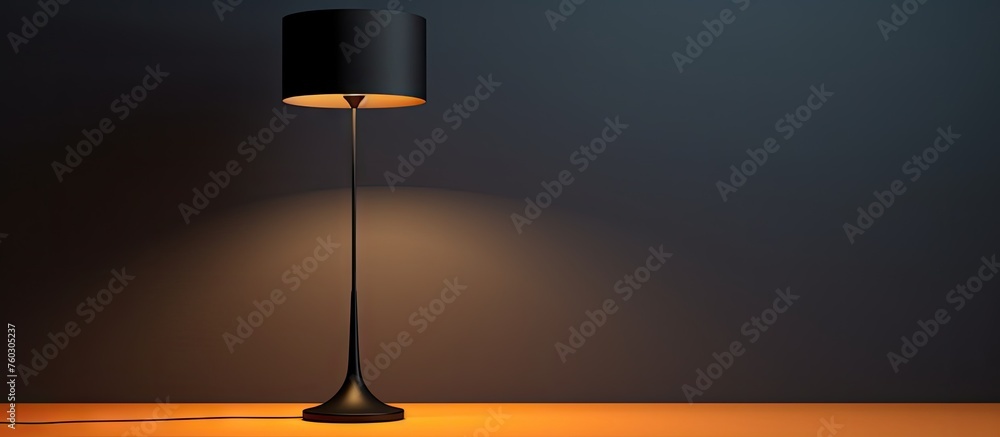 Poster Elegant Table Lamp with a Stylish Black Lamp Shade Illuminated in a Cosy Home Setting