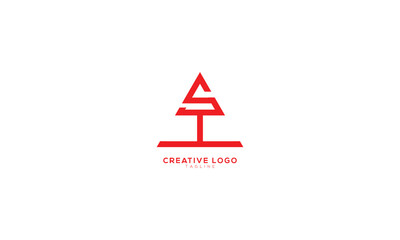 ST TS SI Abstract initial monogram letter alphabet logo design