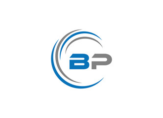 BP Logo design with square frame line art.